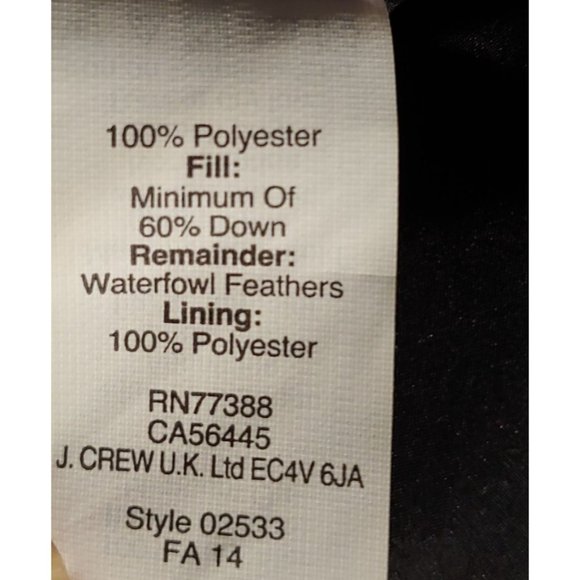 J. Crew Black/White Excursion Herringbone Down Filled Quilted Puffer Vest XS - Picture 10 of 10